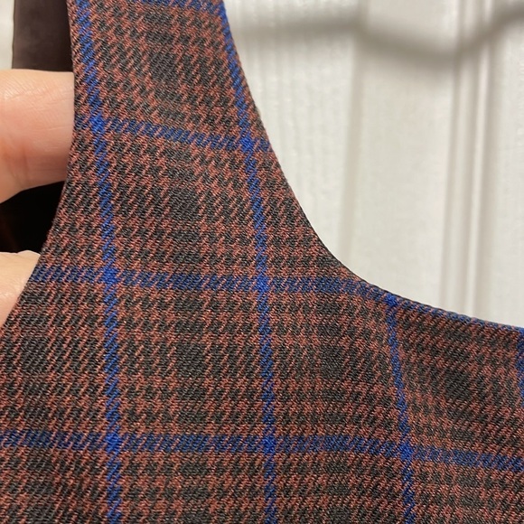 Sunday Best | Aritzia | Tasha | Reddish Brown/Blue Plaid | Mini Dress | Size 2 - Picture 10 of 16